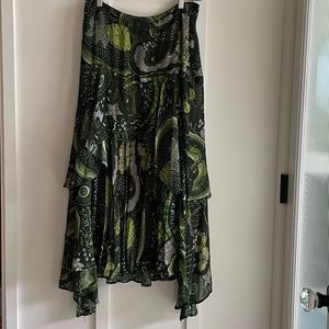 Farm Rio midi skirt- Green Borogodo